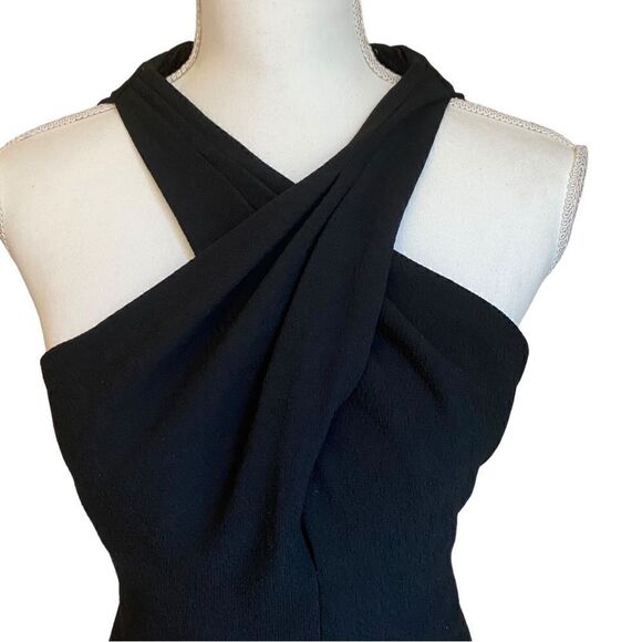 Carmen Mark Valvo Black Chigon Twist Dress Size 2 - Picture 4 of 6